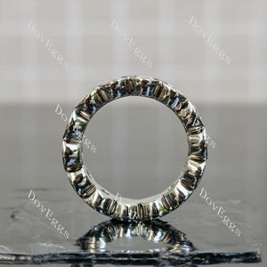 Bubbles round full eternity bezel moissanite wedding band-5.3mm band width
