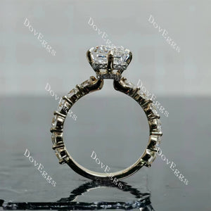 Doveggs Emerald Pave 3/4 Eternity Lab Grown Diamond Engagement Ring