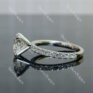 Doveggs round pave Lab Grown Diamond Engagement Ring