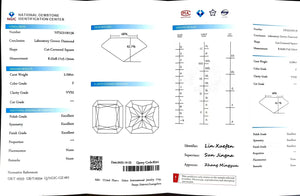 Doveggs 3.29ct radiant F Color VVS2 Clarity Excellent cut lab diamond stone(certified)