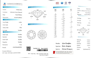 Doveggs 1.007ct round D color VVS1 Clarity Excellent cut lab diamond stone(certified) 11