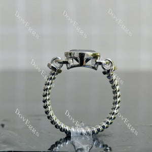 Doveggs oval bezel solitaire stardust grey moissanite engagement ring