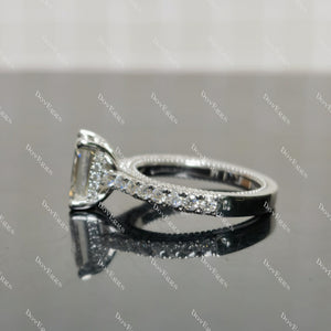 (size 6.5) Doveggs 3ct radiant moissanite sterling silver engagement ring