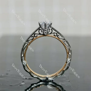 (size 6) Doveggs 18K white gold & rose gold 0.5ct round lab grown diamond engagement ring