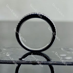 Doveggs half eternity channel set pave moissanite/lab grown diamond wedding band-3.0mm band width