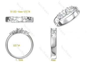 Doveggs round art deco moissanite/lab grown diamond wedding band-4.0mm band width