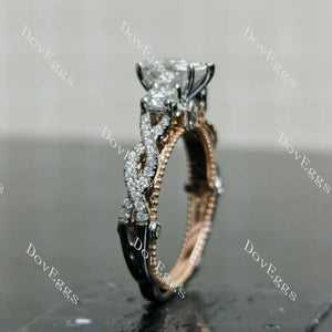 Doveggs pear pave vintage moissanite engagement ring