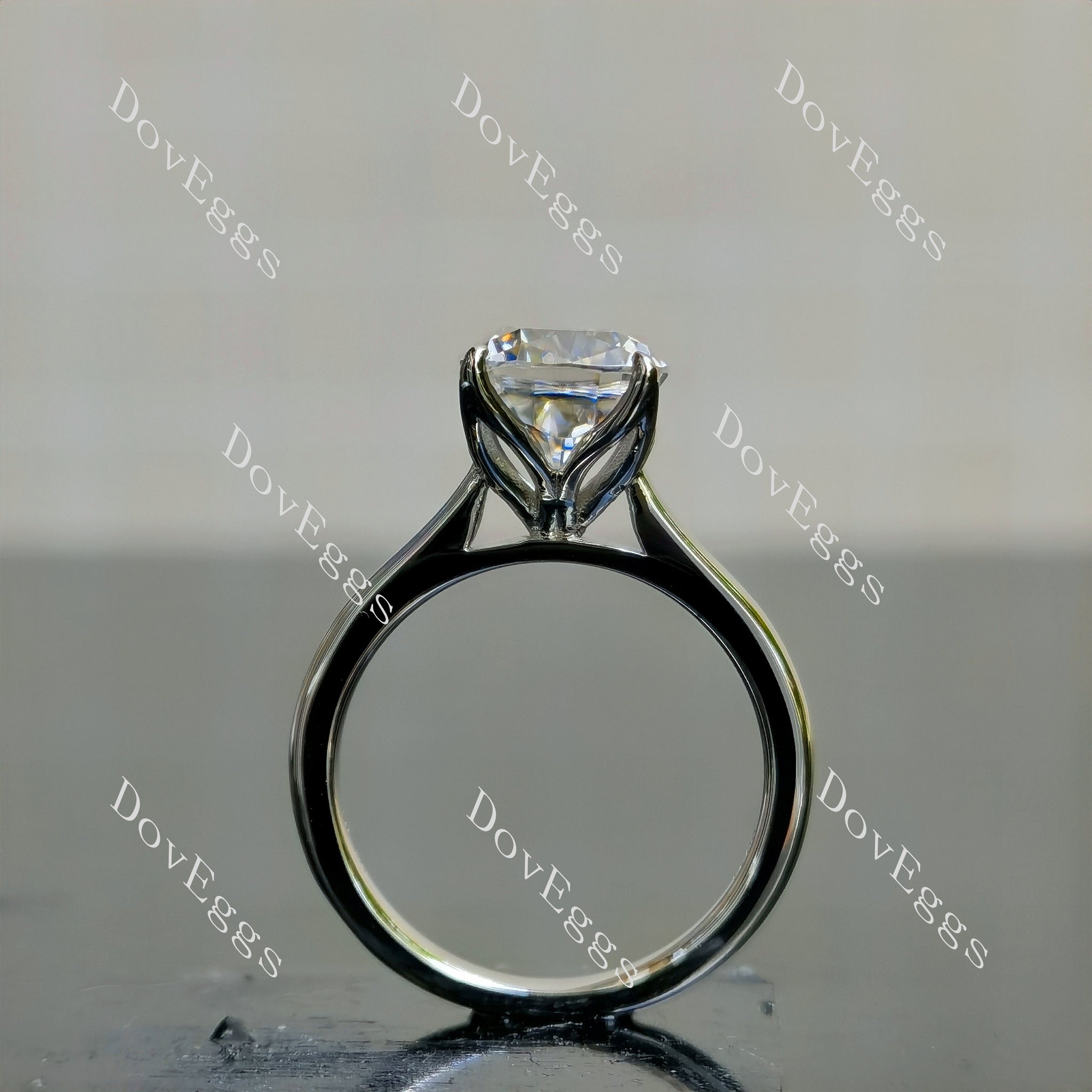 Doveggs Elongated cushion solitaire moissanite engagement ring