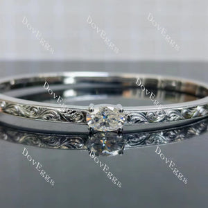 2ct oval carved moissanite bangle