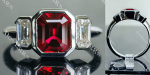 bezel colored gem engagement ring
