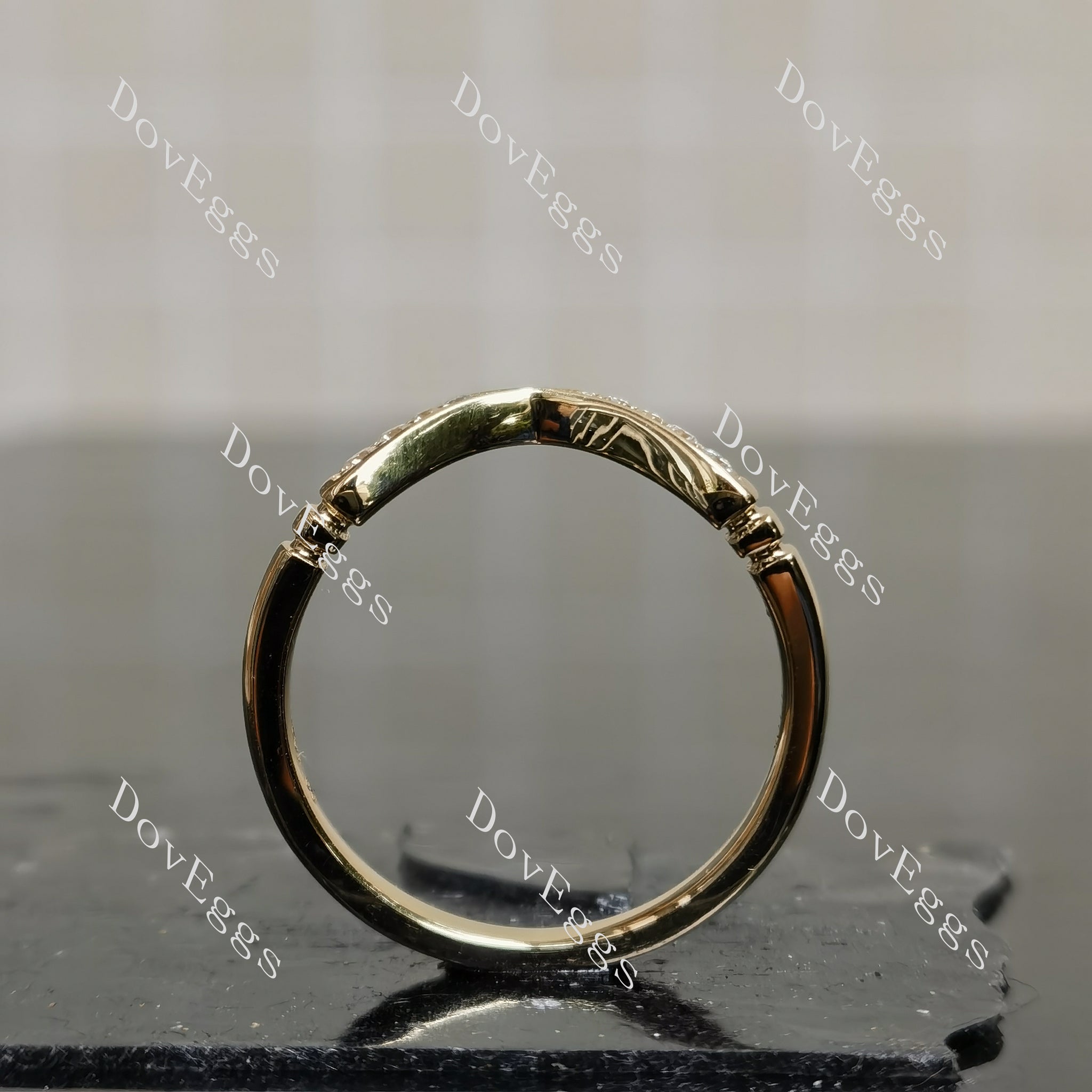 Doveggs round moissanite/lab grown diamond wedding band-2.3mm band width
