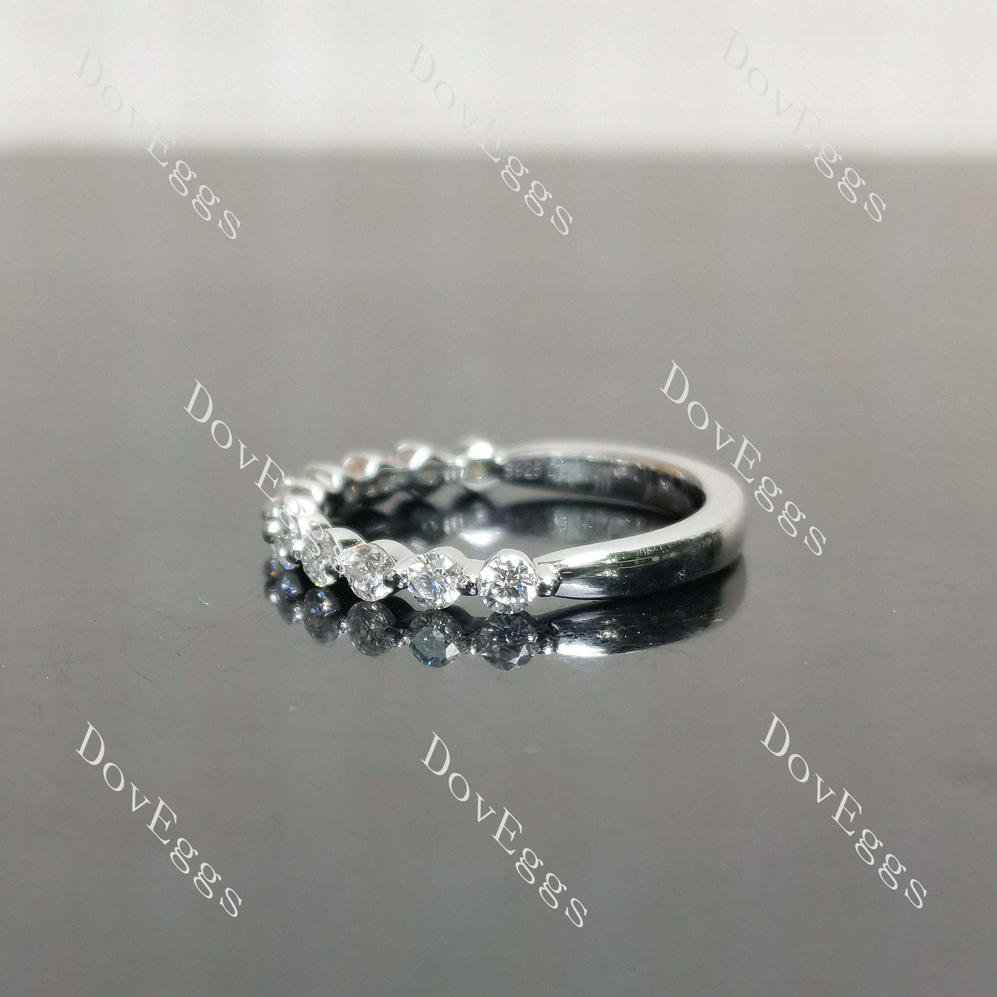 Doveggs half eternity pave moissanite/lab grown diamond wedding bands(wedding band only)-2.2mm band width