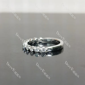 Doveggs half eternity pave moissanite/lab grown diamond wedding bands(wedding band only)-2.2mm band width