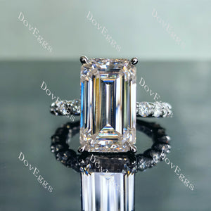 Doveggs elongated emerald pave moissanite engagement ring (engagement ring only)