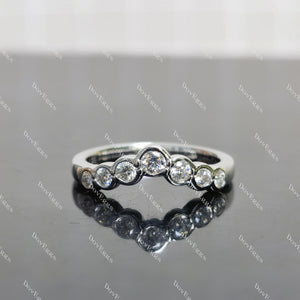 (size 7) Doveggs moissanite sterling silver wedding band