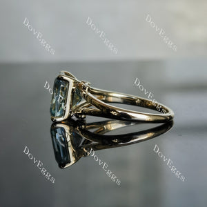 Doveggs radiant colored moissanite engagement ring