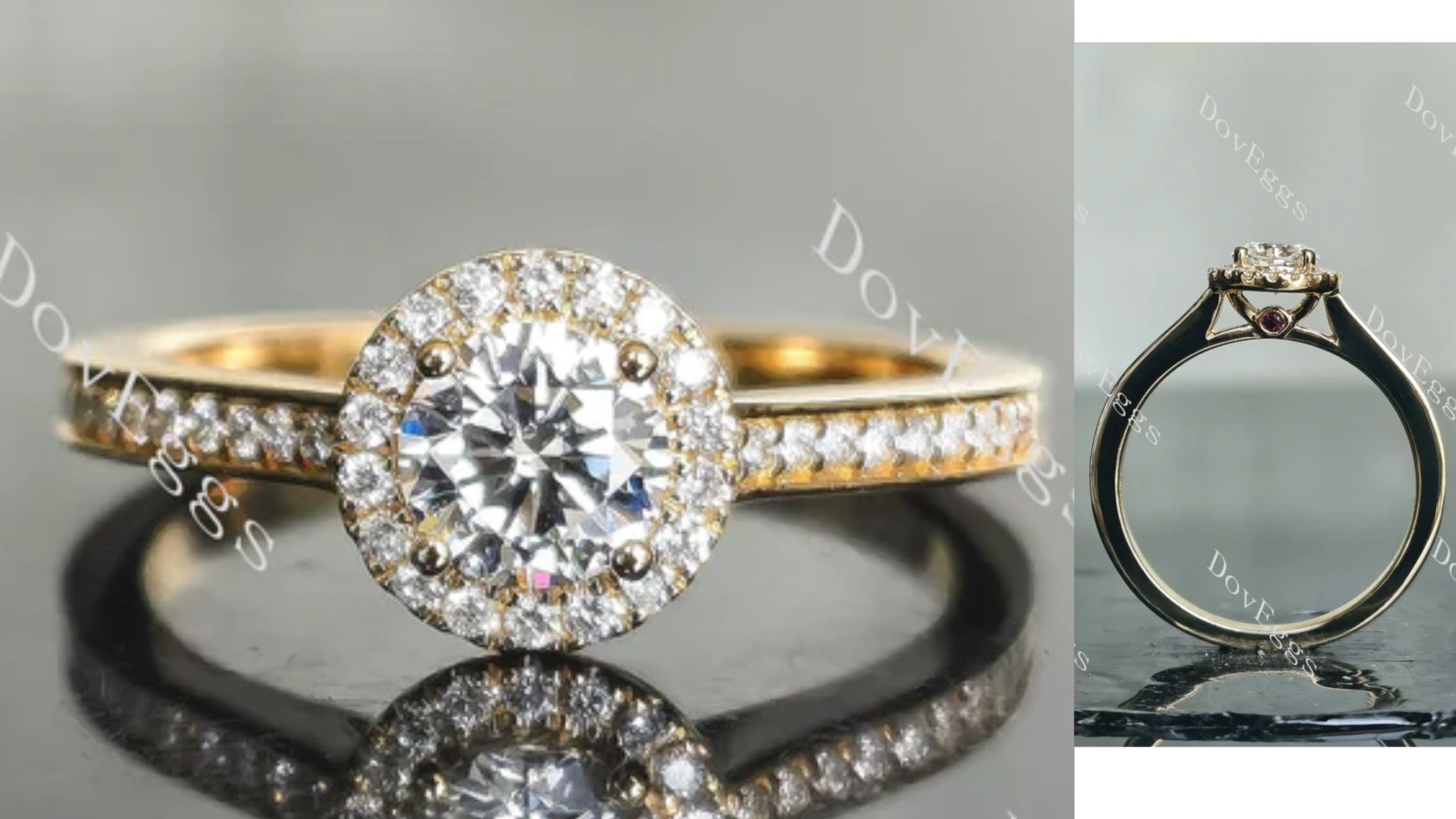 ArcLia Round Halo Pave Lab Grown Diamond Ring