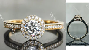 ArcLia Round Halo Pave Lab Grown Diamond Ring