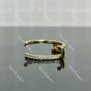 Doveggs round pave moissanite/ lab grown diamond accents enhancer-5.8mm band width