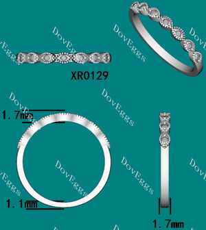 Doveggs Half eternity stacking infinity moissanite/lab diamond wedding band-1.7mm band width