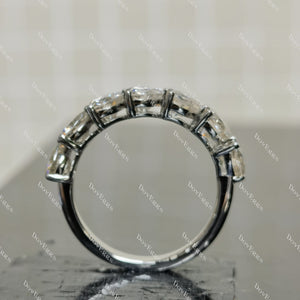 (size 8.5) Doveggs sterling silver 3.5cttw heart moissanite wedding band
