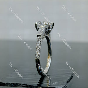 Doveggs Cushion Pave Half Eternity Lab Grown Diamond Engagement Ring