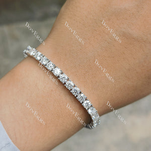 (8 inches) Doveggs 4mm round moissanite tennis bracelet