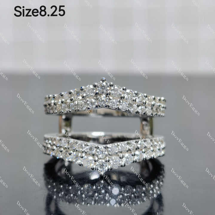 (size #8,#8.25 ) Doveggs sterling silver round moissanite enhancer