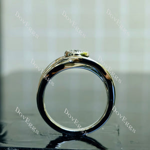 Doveggs Round Bezel Split Solitaire Lab Grown Diamond Engagement Ring