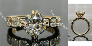 round asscher bezel moissanite engagement ring