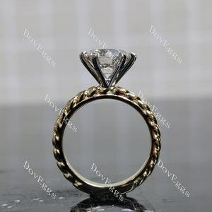 Doveggs Round Pave Braided Lab Grown Diamond Engagement Ring