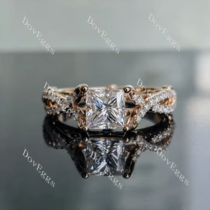 Doveggs half eternity pave split shank engagement ring only semi-mount only(Exclusively to DovEggs Stones)