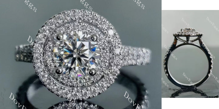 halo pave moissanite engagement ring