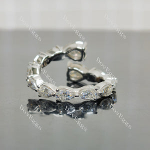(size 5.5) Doveggs sterling silver 2 pcs pear moissanite wedding band
