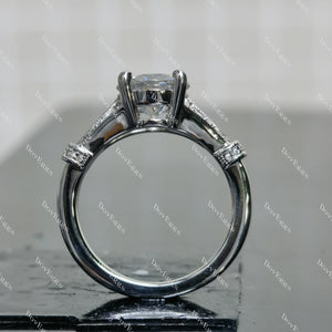 (size 6)Doveggs 2ct GHI color round moissanite engagement SS ring