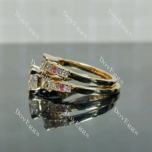 Doveggs Princess Bezel Side Stones Lab Grown Diamond Bridal Set (2 rings)