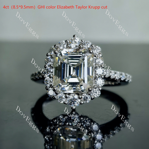 Doveggs asscher halo moissanite engagement ring