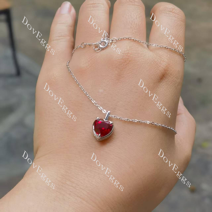 Doveggs sterling silver 3ct heart colored gem pendant necklace (pendant only) - DovEggs-Seattle