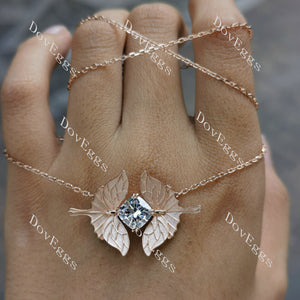 Doveggs Cushion Pave Lab Grown Diamond Pendant Necklace (with 17' length chain)