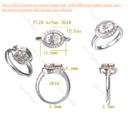 The SANDS Oval halo colored gem engagement ring