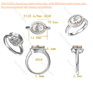 The SANDS Oval halo colored gem engagement ring