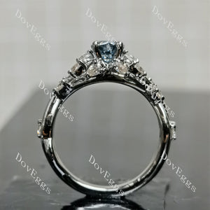 (size 9)Doveggs sterling silver 1.5ct Pear moissanite engagement ring set
