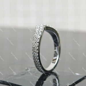 (size 8) Doveggs sterling silver 1.13ct round moissanite wedding band