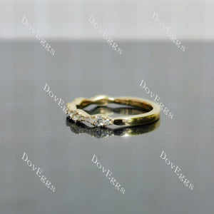 Doveggs round pave moissanite/ lab grown diamond wedding band-1.7mm band width