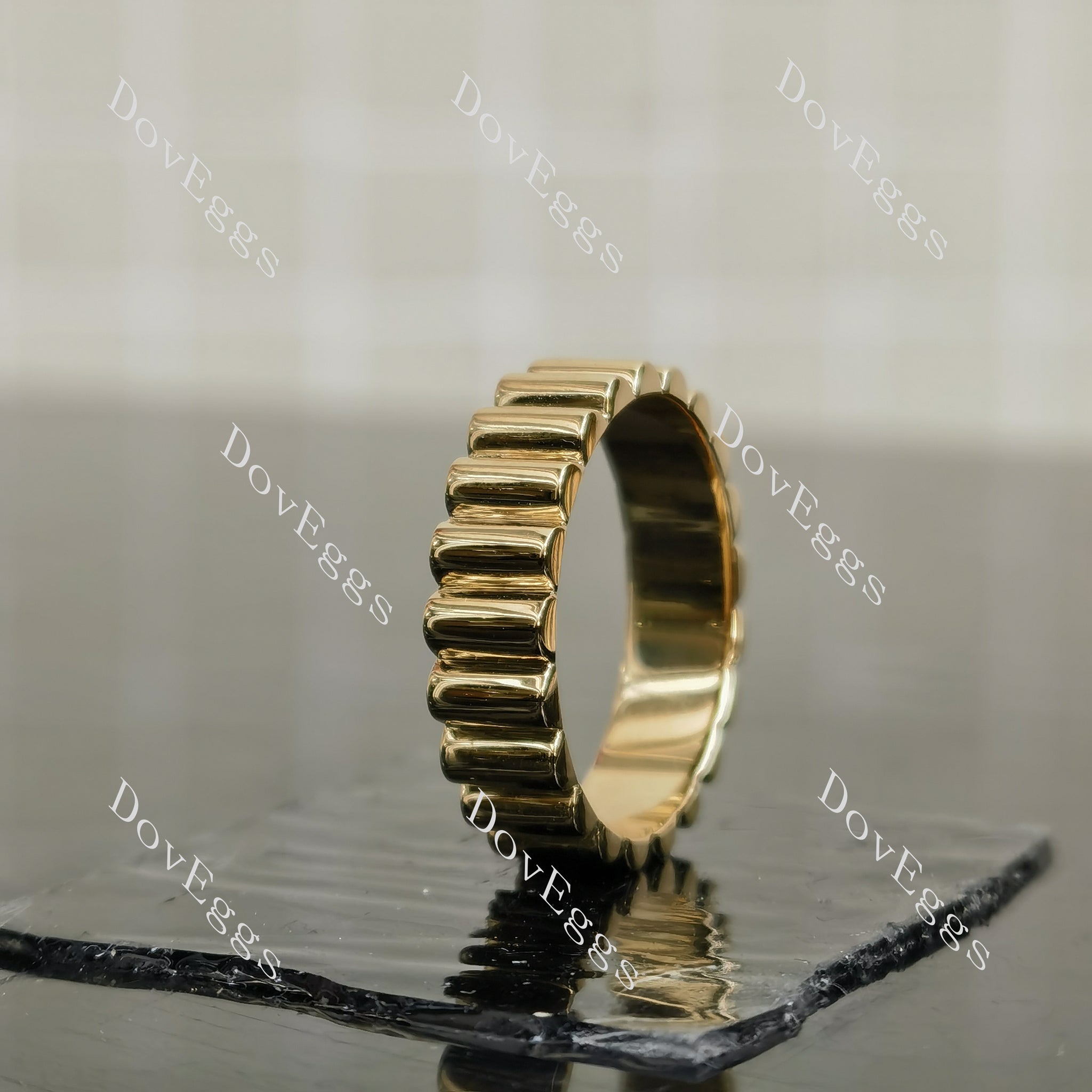 Doveggs grosgrain plain wide wedding band-5mm band width