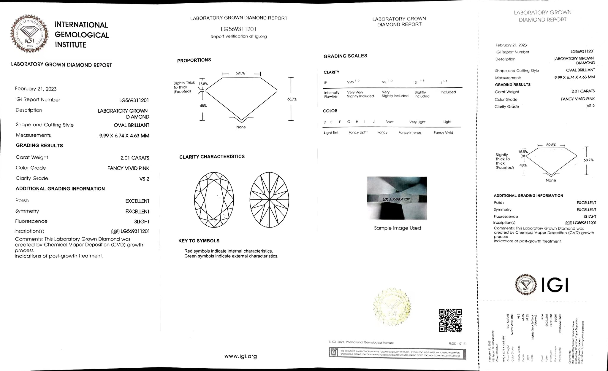 Doveggs 2.01ct oval VS2 Clarity Excellent cut fancy vivid pink lab diamond stone(certified)