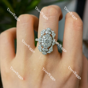 Doveggs halo pave engagement ring only semi-mount only(Exclusively to DovEggs Stones)