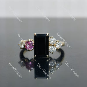 Doveggs emerald side stones colored gem engagement ring