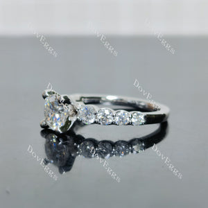 (size 6) Doveggs sterling silver 1ct round moissanite engagement ring