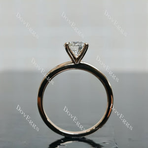 Doveggs Round Pave Solitaire Lab Grown Diamond Engagement Ring